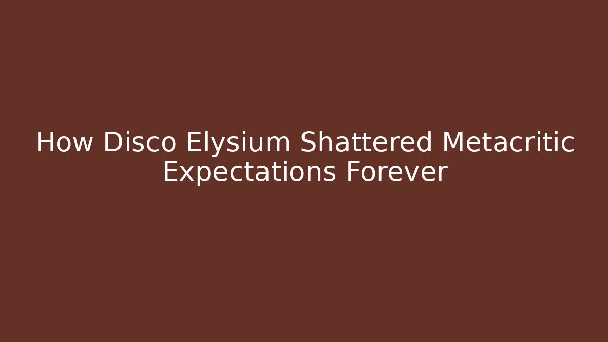 How Disco Elysium Shattered Metacritic Expectations Forever