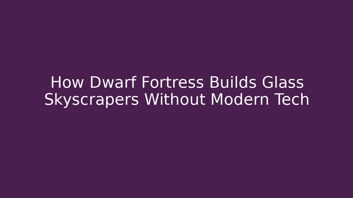 How Dwarf Fortress Builds Glass Skyscrapers Without Modern Tech