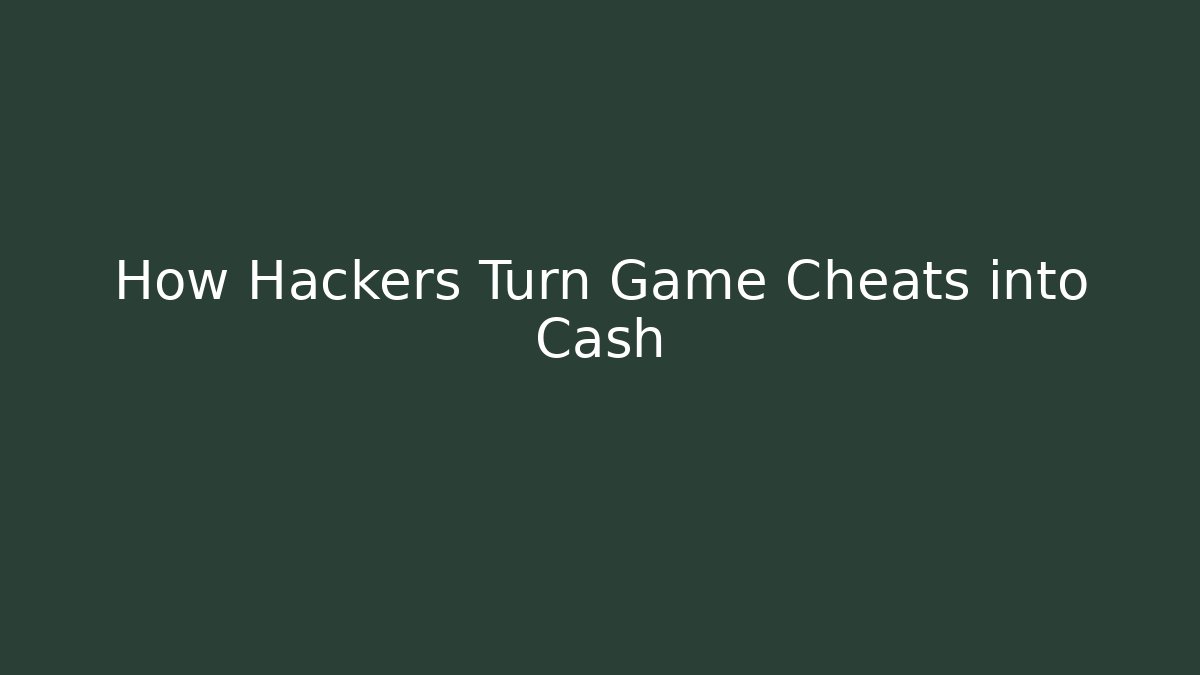 How Hackers Turn Game Cheats into Cash