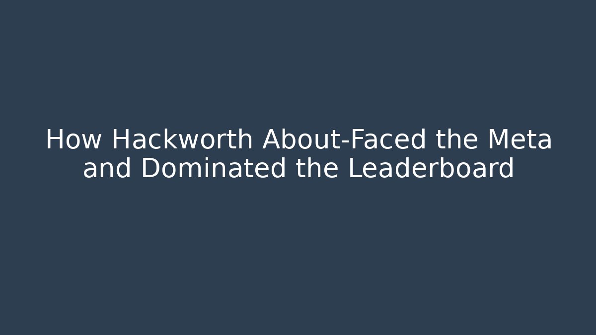 How Hackworth About-Faced the Meta and Dominated the Leaderboard