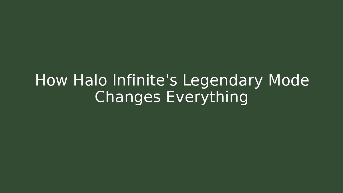How Halo Infinite’s Legendary Mode Changes Everything - Critter Realm