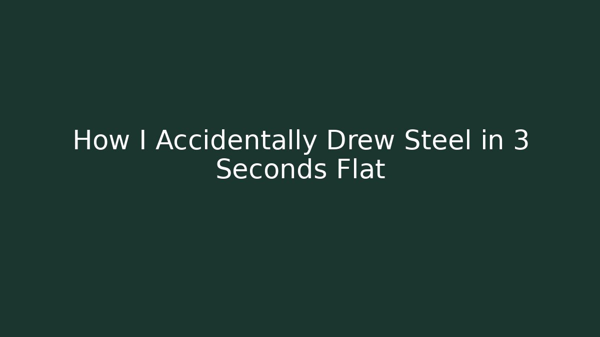 How I Accidentally Drew Steel in 3 Seconds Flat - Critter Realm