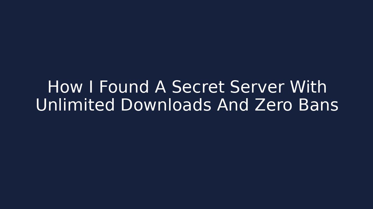 How I Found A Secret Server With Unlimited Downloads And Zero Bans