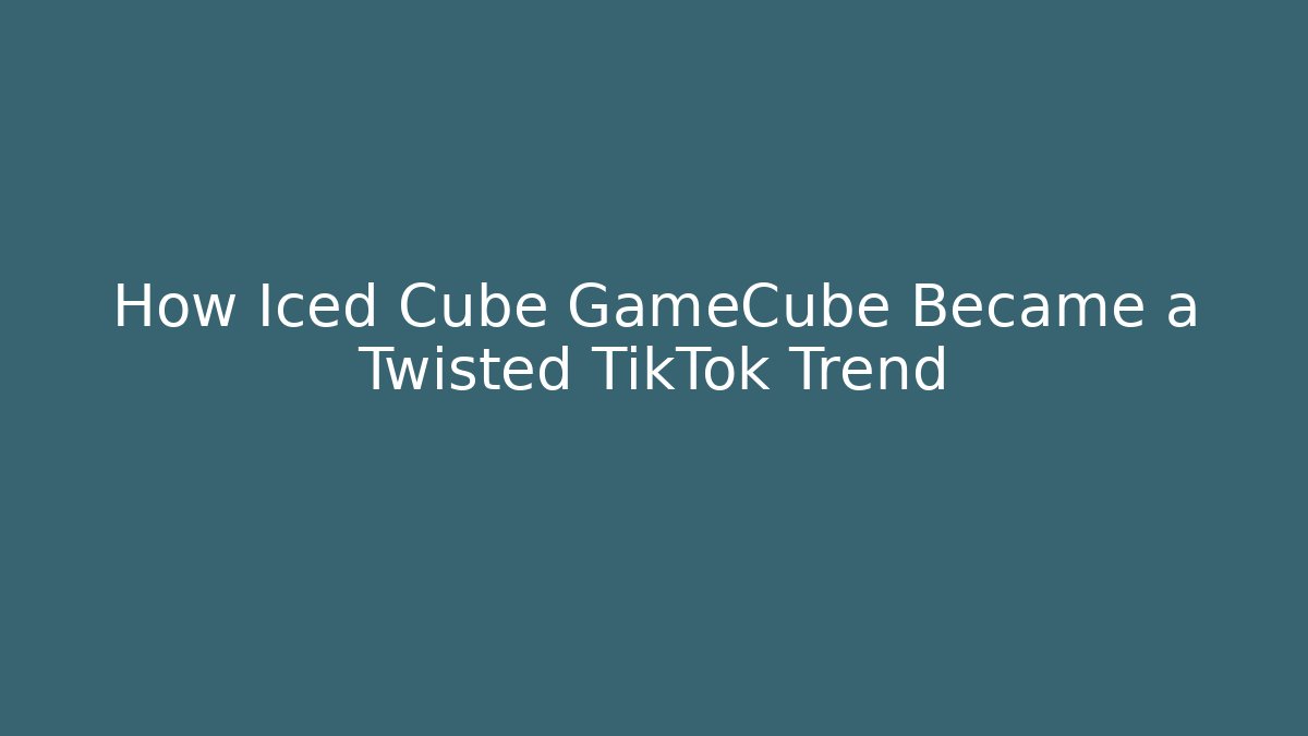 How Iced Cube GameCube Became a Twisted TikTok Trend