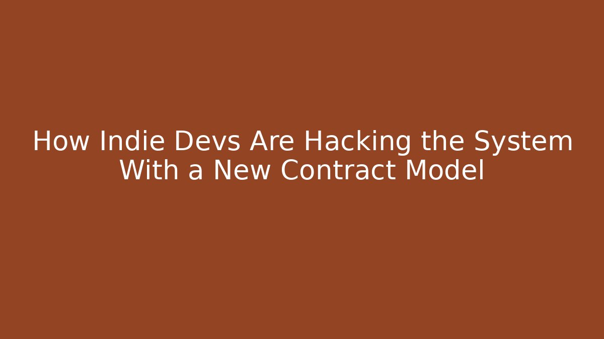 How Indie Devs Are Hacking the System With a New Contract Model - Critter Realm