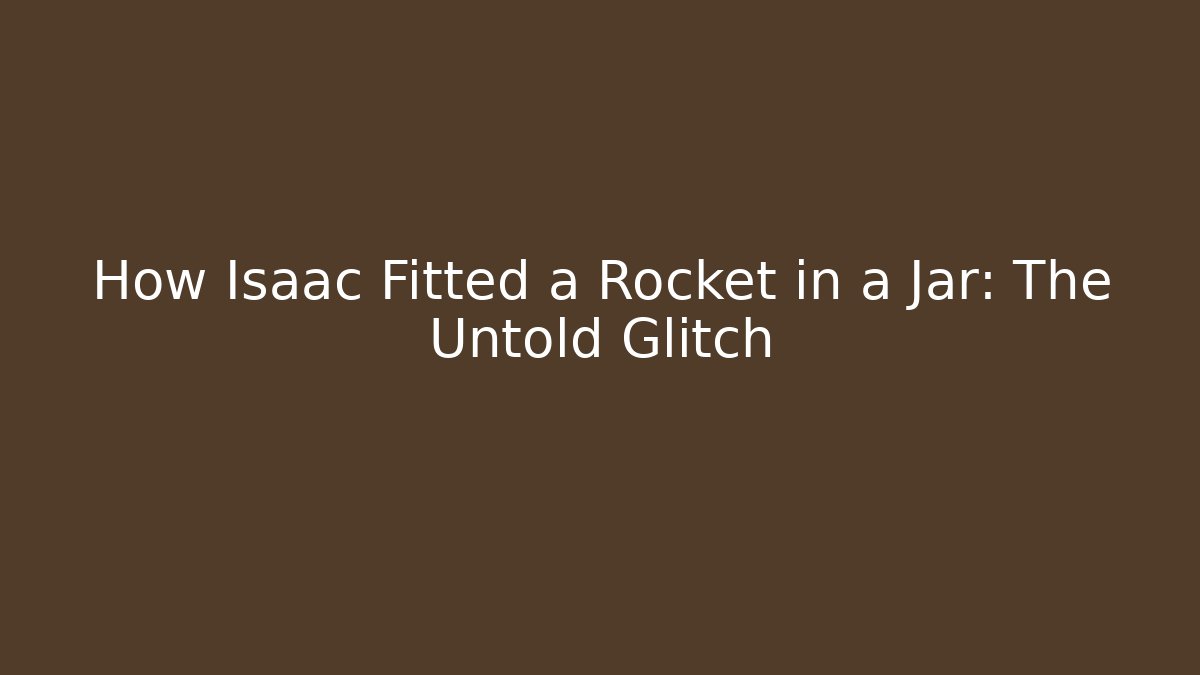 How Isaac Fitted a Rocket in a Jar: The Untold Glitch