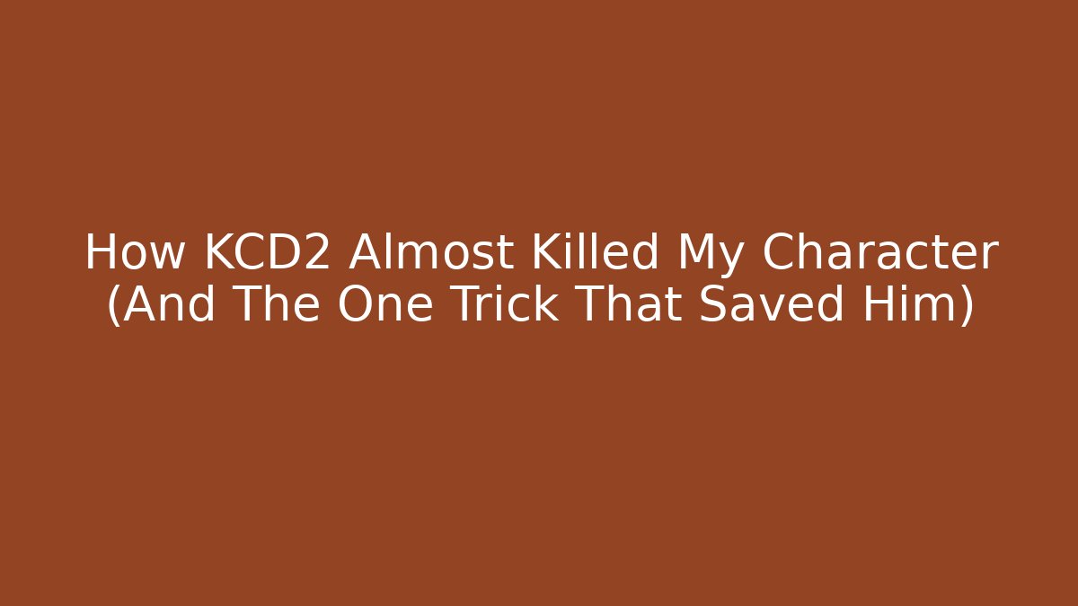 How KCD2 Almost Killed My Character (And The One Trick That Saved Him)