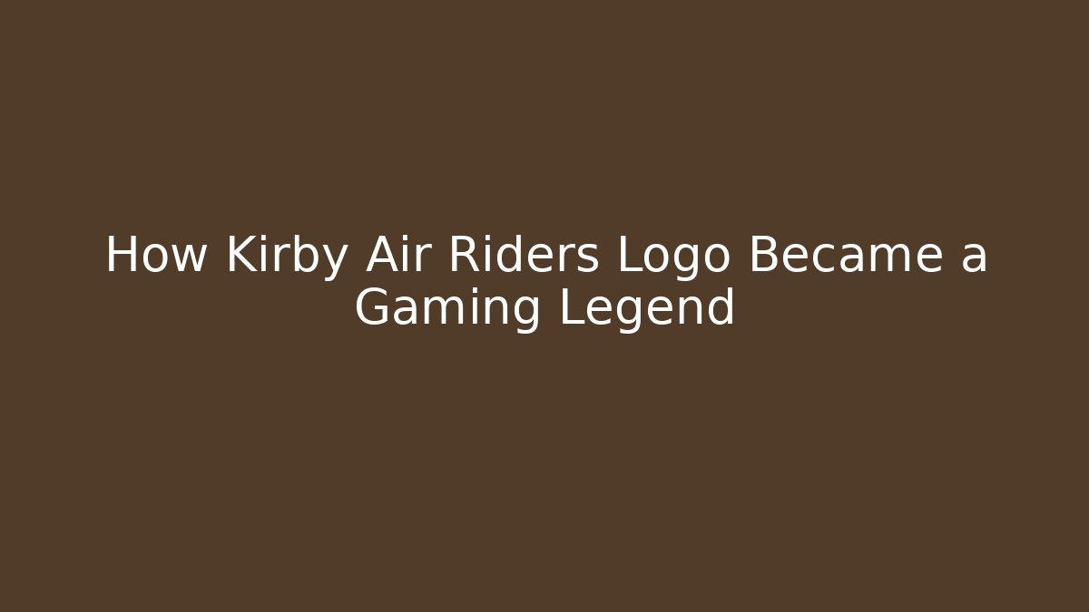 How Kirby Air Riders Logo Became a Gaming Legend