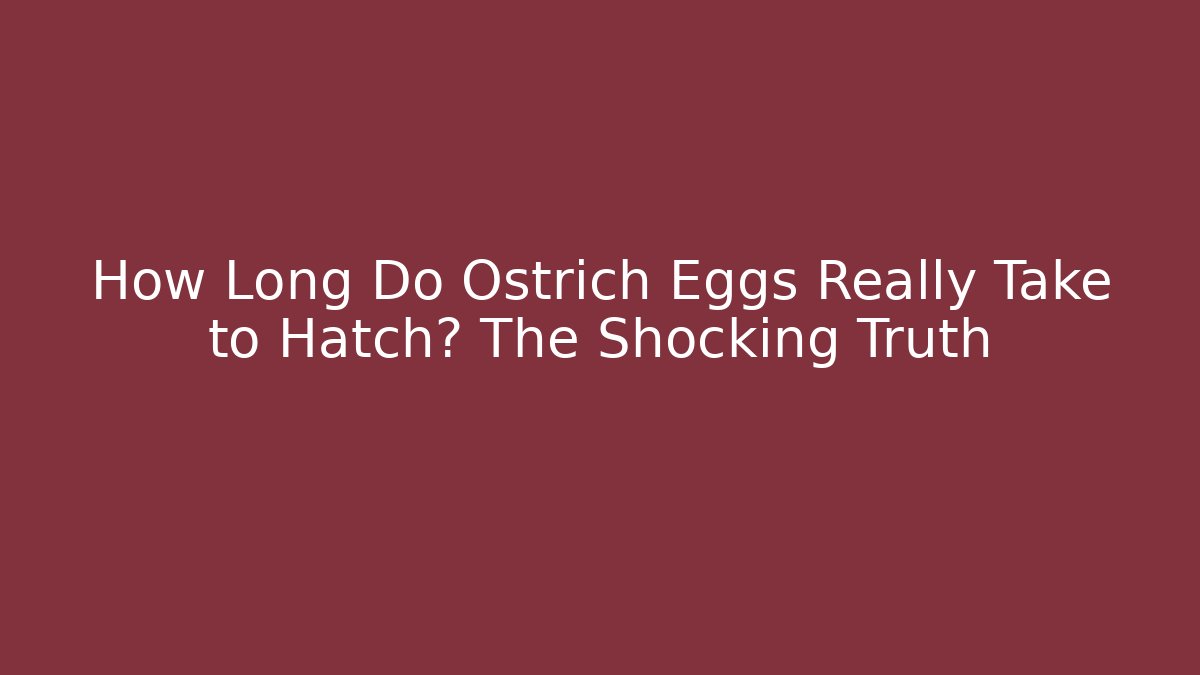 How Long Do Ostrich Eggs Really Take to Hatch? The Shocking Truth - Critter Realm