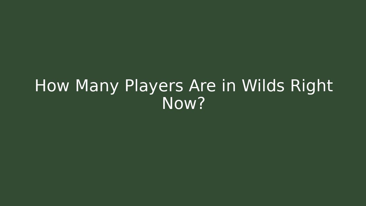 How Many Players Are in Wilds Right Now?