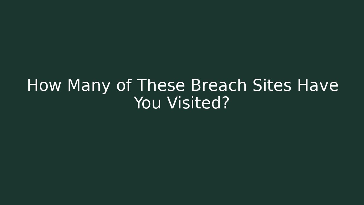 How Many of These Breach Sites Have You Visited?