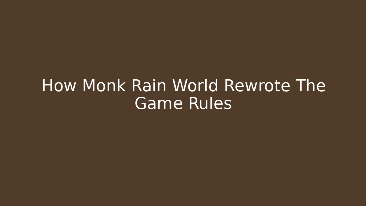 How Monk Rain World Rewrote The Game Rules