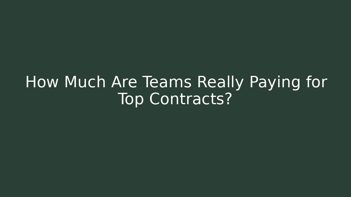 How Much Are Teams Really Paying for Top Contracts?