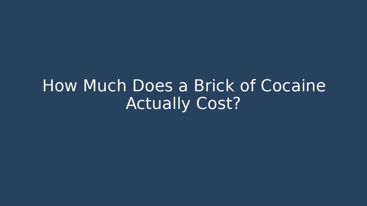 How Much Does a Brick of Cocaine Actually Cost?