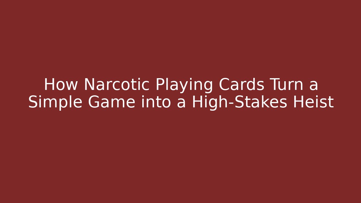 How Narcotic Playing Cards Turn a Simple Game into a High-Stakes Heist