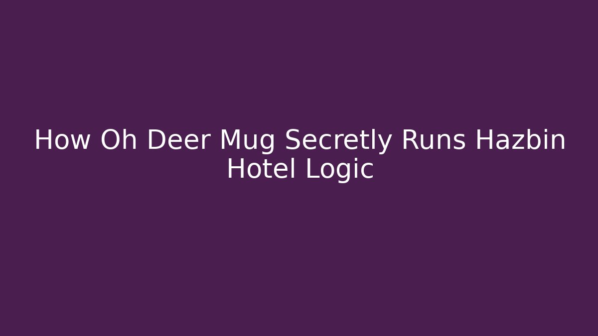 How Oh Deer Mug Secretly Runs Hazbin Hotel Logic