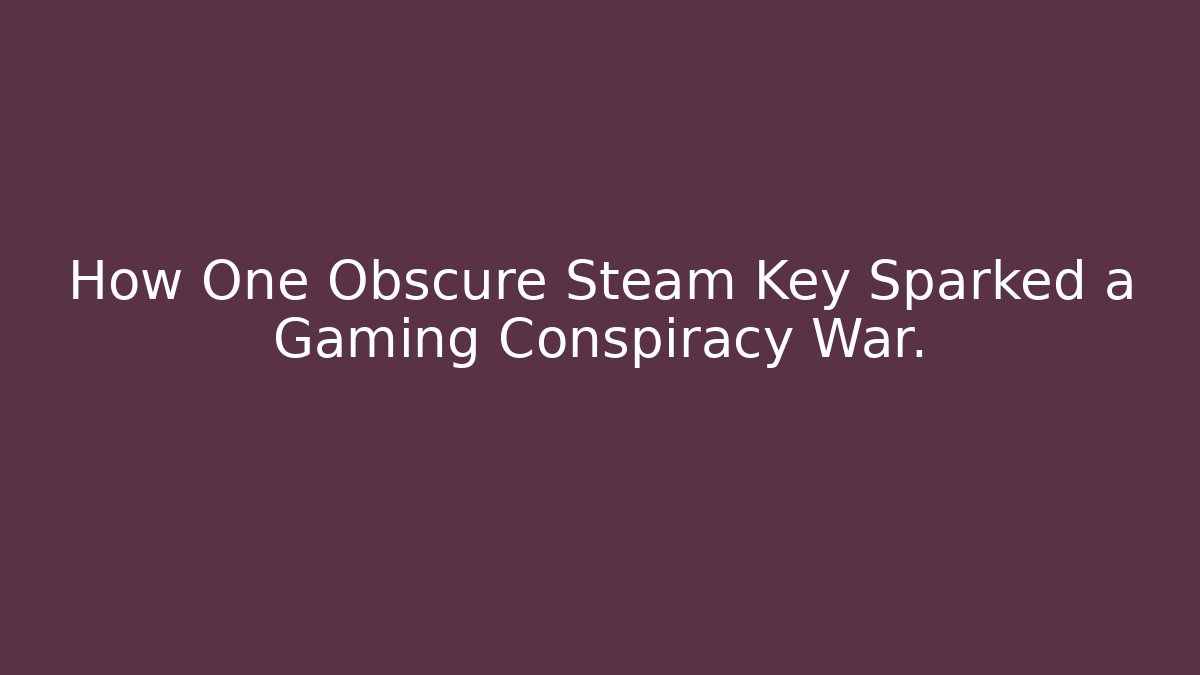 How One Obscure Steam Key Sparked a Gaming Conspiracy War.