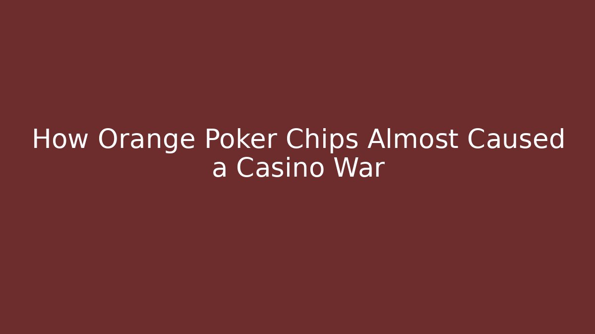 How Orange Poker Chips Almost Caused a Casino War