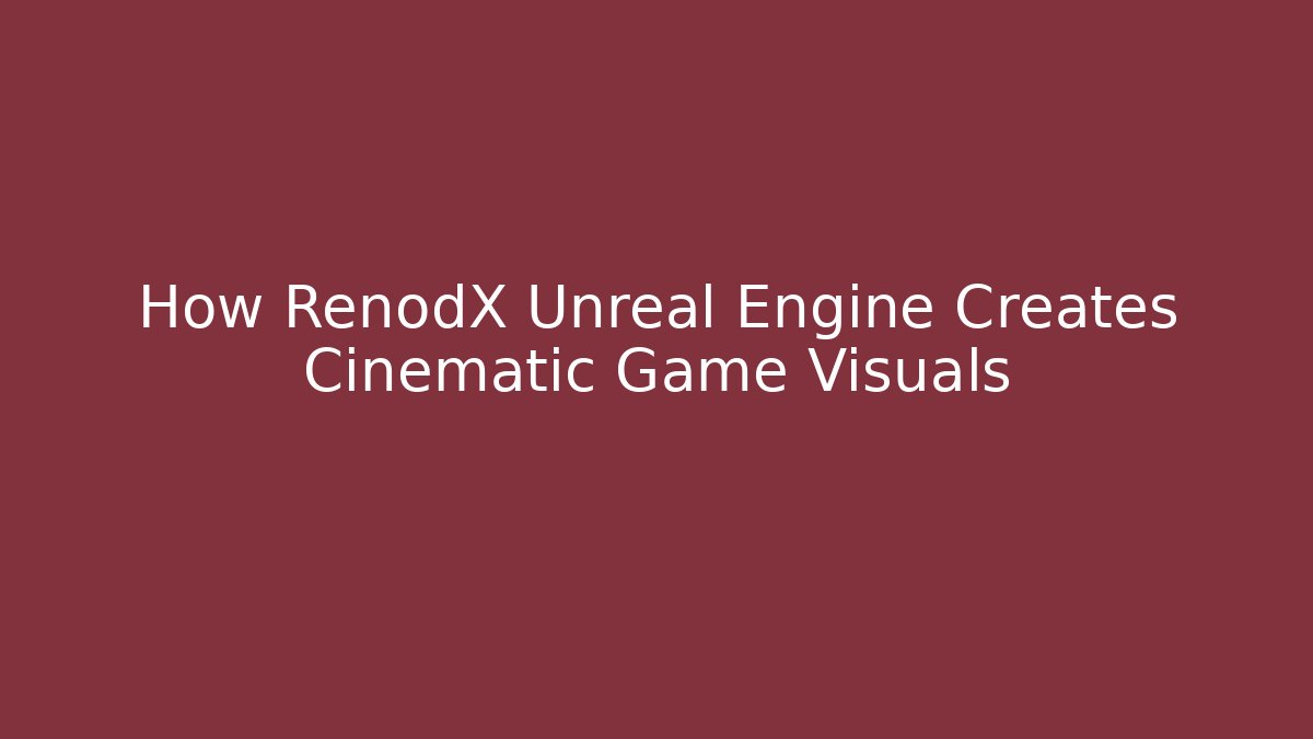How RenodX Unreal Engine Creates Cinematic Game Visuals - Critter Realm