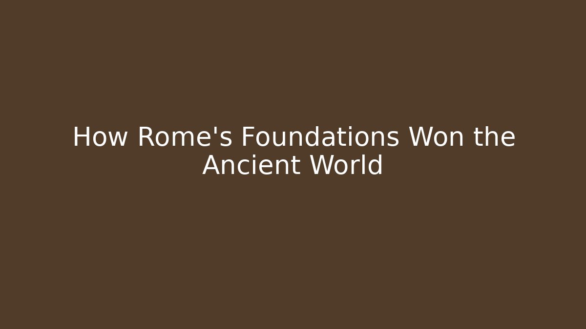 How Rome's Foundations Won the Ancient World