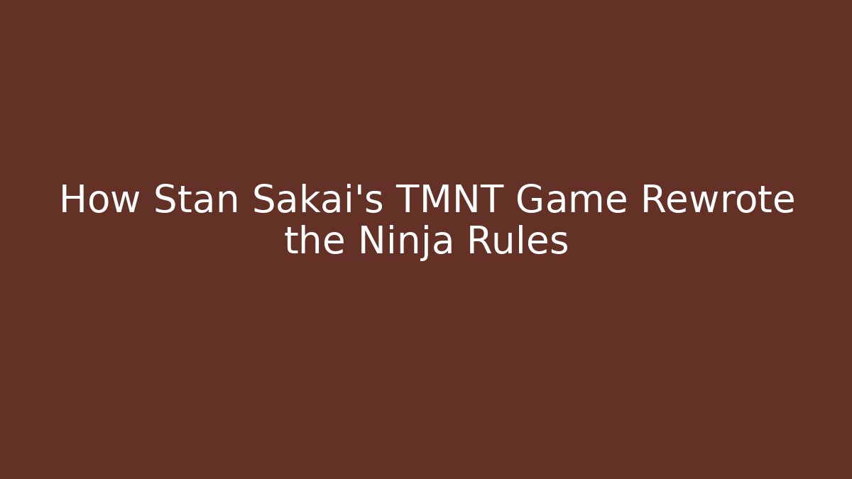 How Stan Sakai's TMNT Game Rewrote the Ninja Rules