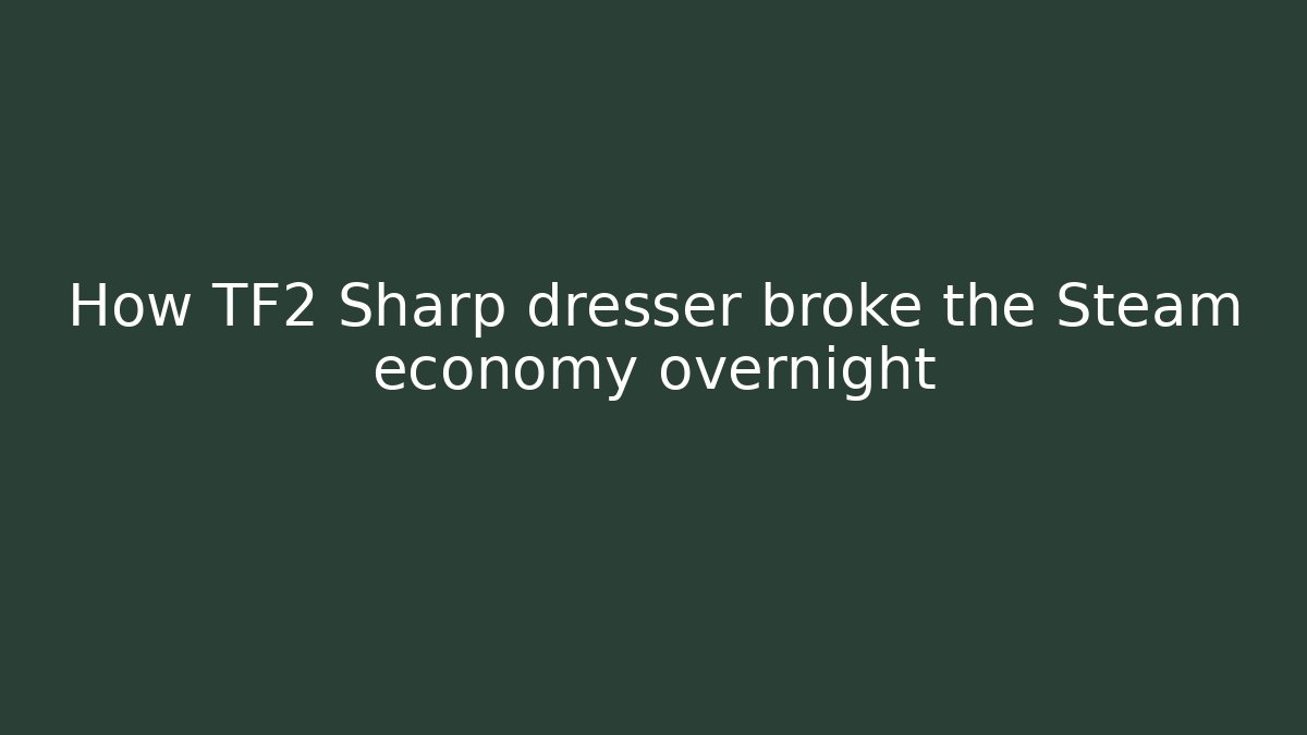 How TF2 Sharp dresser broke the Steam economy overnight