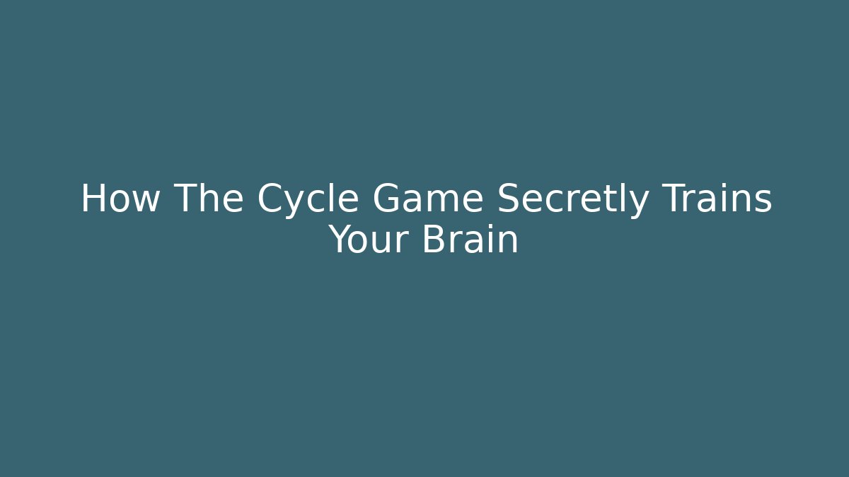 How The Cycle Game Secretly Trains Your Brain - Critter Realm