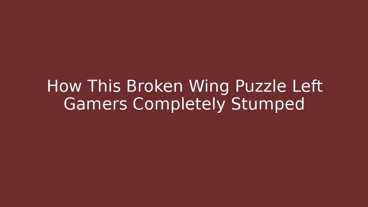 How This Broken Wing Puzzle Left Gamers Completely Stumped