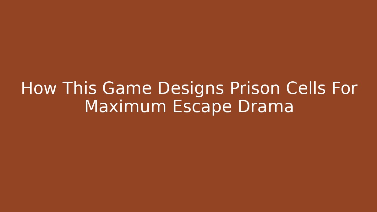 How This Game Designs Prison Cells For Maximum Escape Drama
