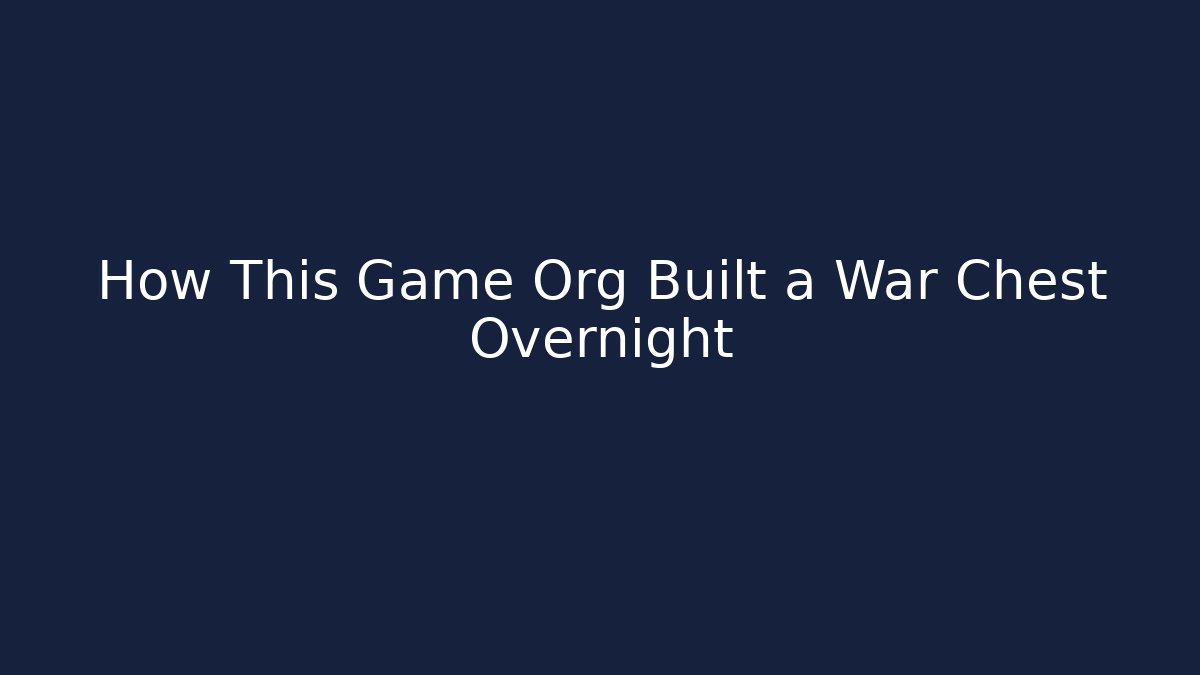 How This Game Org Built a War Chest Overnight