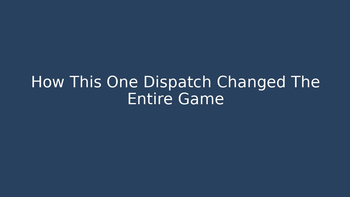 How This One Dispatch Changed The Entire Game - Critter Realm
