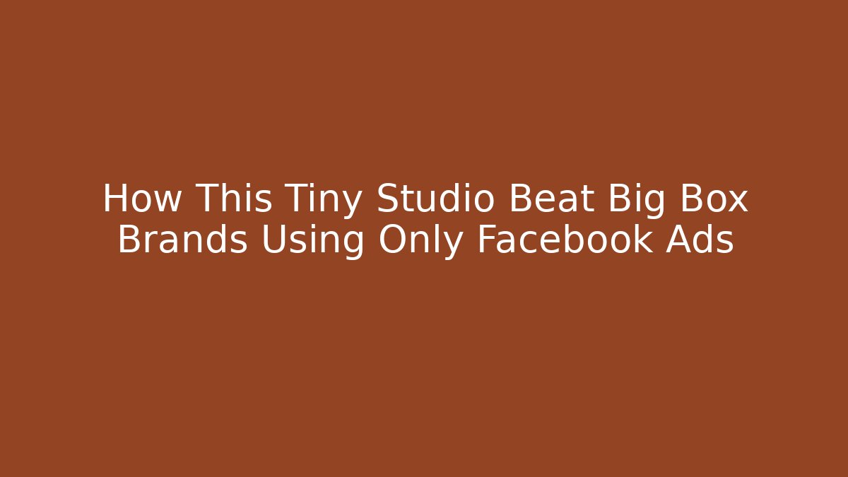 How This Tiny Studio Beat Big Box Brands Using Only Facebook Ads - Critter Realm