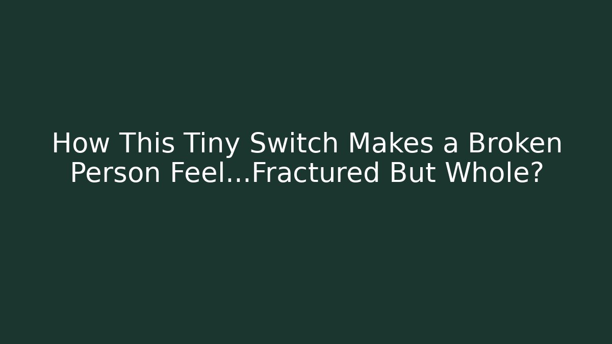How This Tiny Switch Makes a Broken Person Feel...Fractured But Whole?