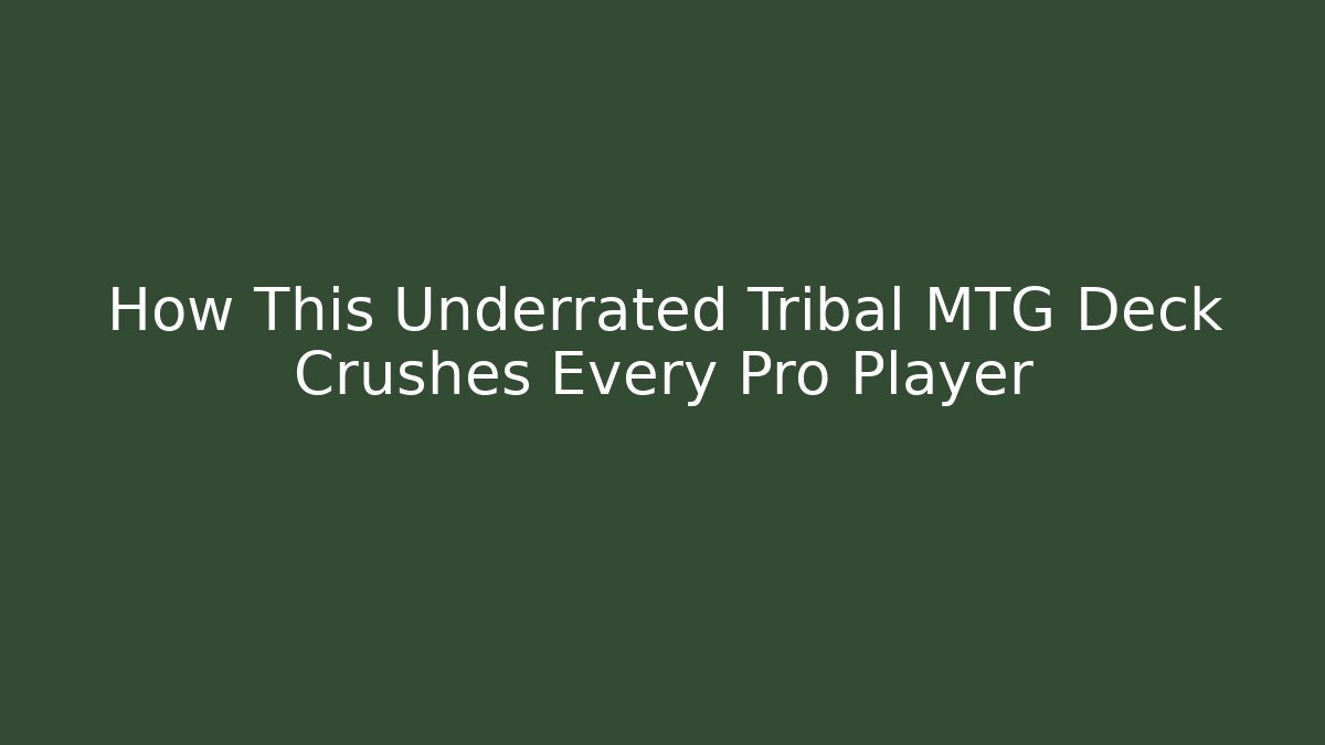 How This Underrated Tribal MTG Deck Crushes Every Pro Player - Critter Realm