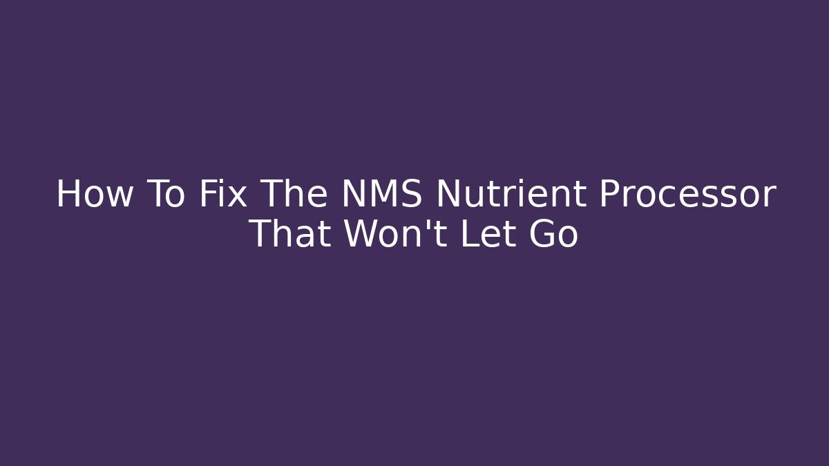 How To Fix The NMS Nutrient Processor That Won't Let Go