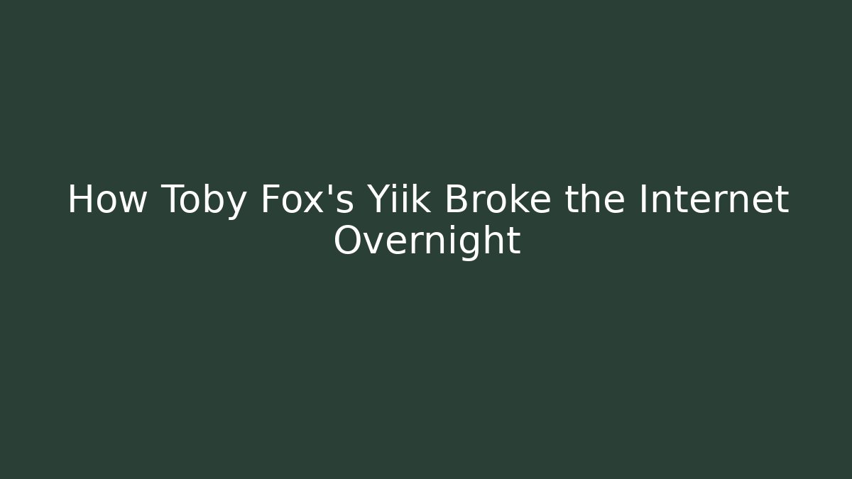 How Toby Fox's Yiik Broke the Internet Overnight