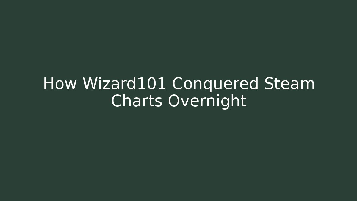 How Wizard101 Conquered Steam Charts Overnight