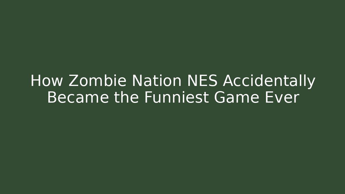 How Zombie Nation NES Accidentally Became the Funniest Game Ever