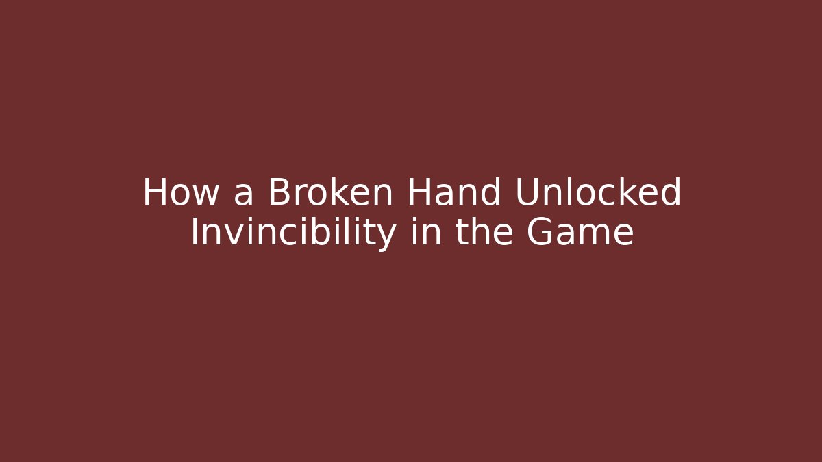 How a Broken Hand Unlocked Invincibility in the Game - Critter Realm