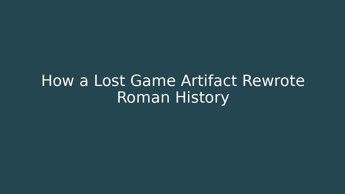 How a Lost Game Artifact Rewrote Roman History