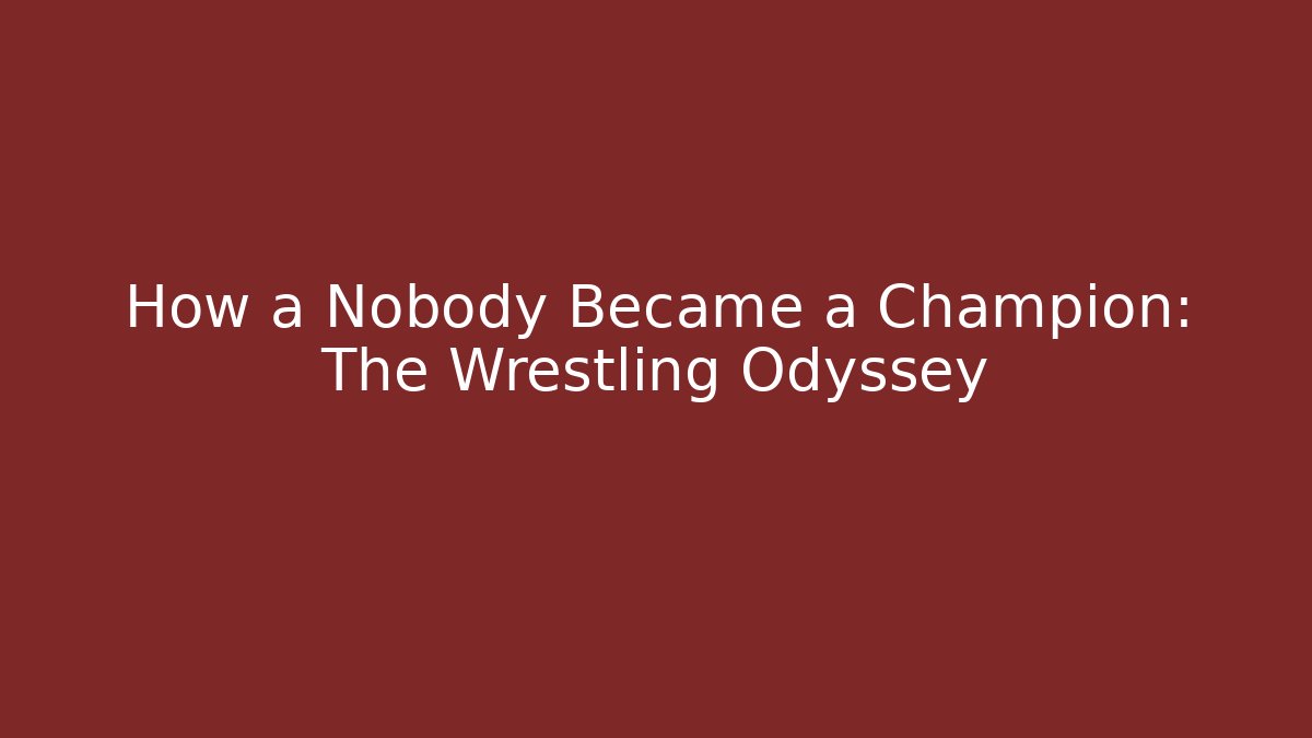 How a Nobody Became a Champion: The Wrestling Odyssey