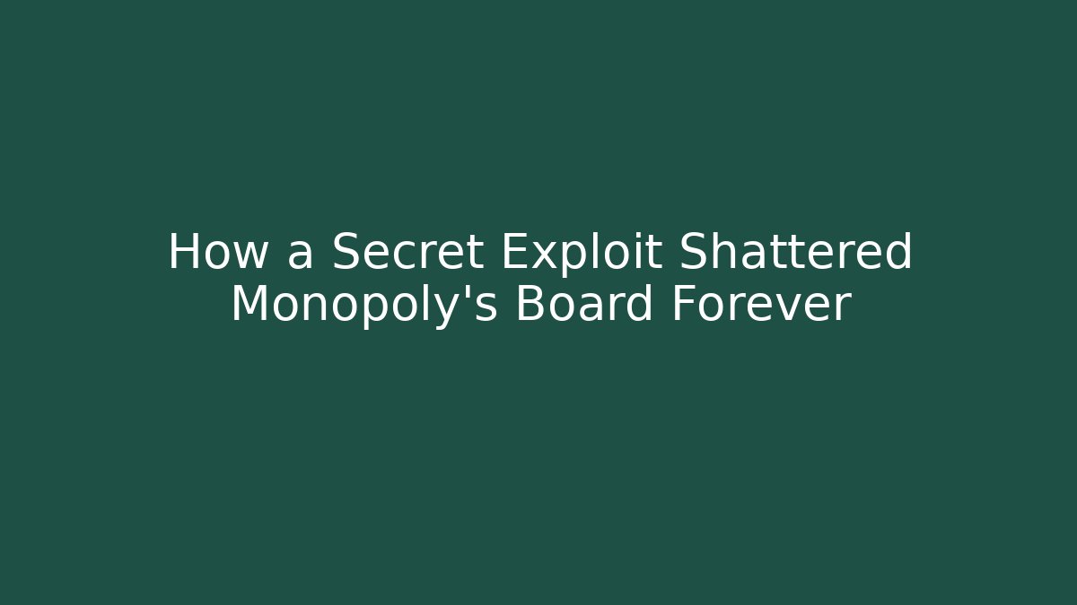 How a Secret Exploit Shattered Monopoly's Board Forever