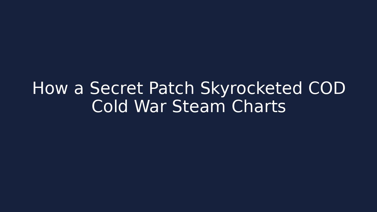 How a Secret Patch Skyrocketed COD Cold War Steam Charts