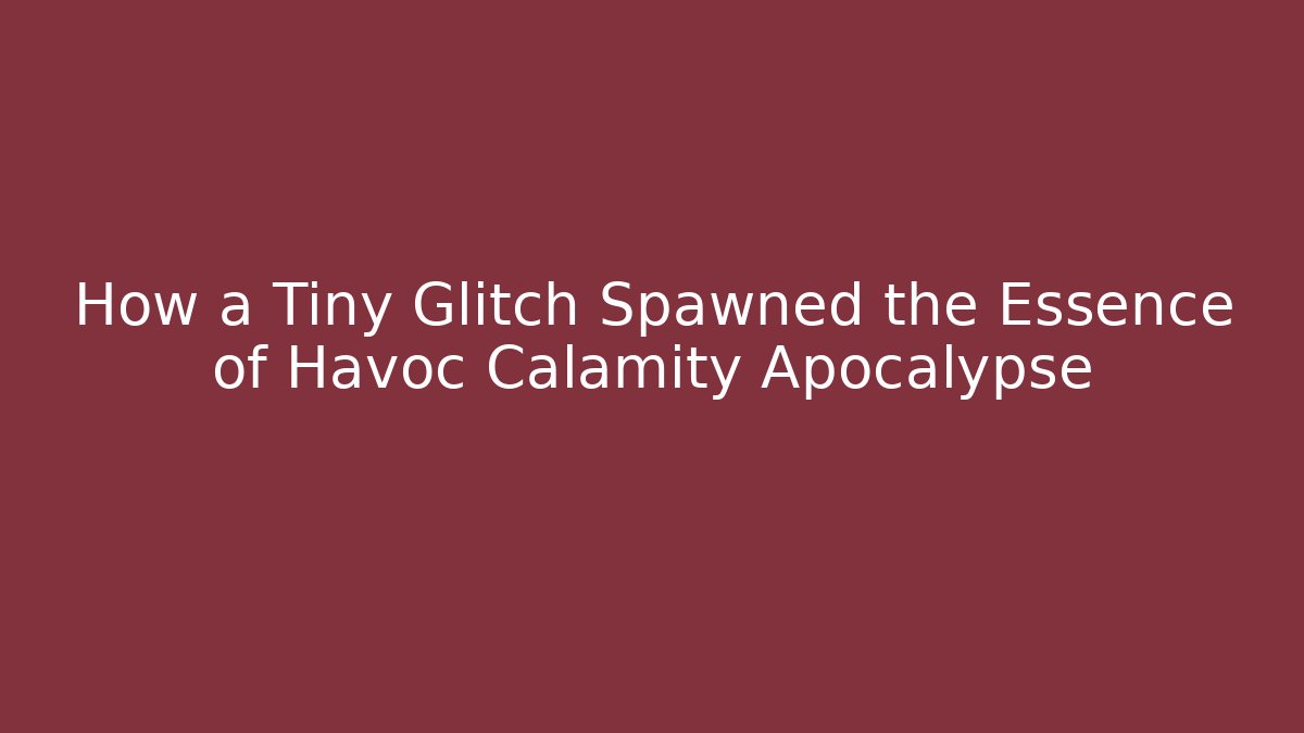 How a Tiny Glitch Spawned the Essence of Havoc Calamity Apocalypse