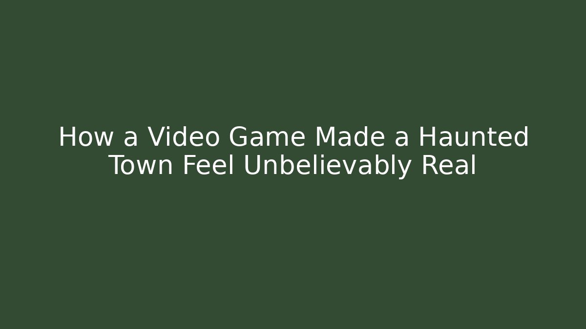 How a Video Game Made a Haunted Town Feel Unbelievably Real