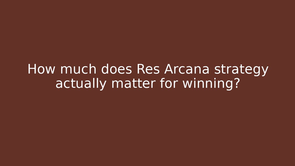 How much does Res Arcana strategy actually matter for winning? - Critter Realm