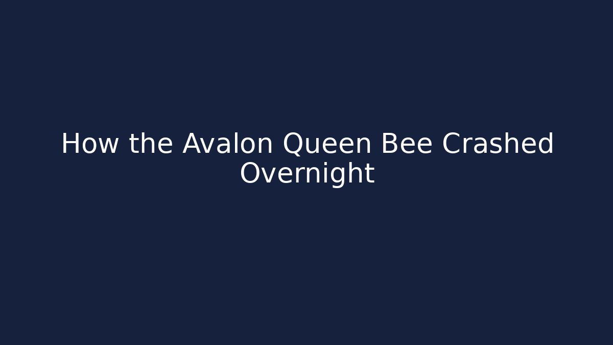 How the Avalon Queen Bee Crashed Overnight