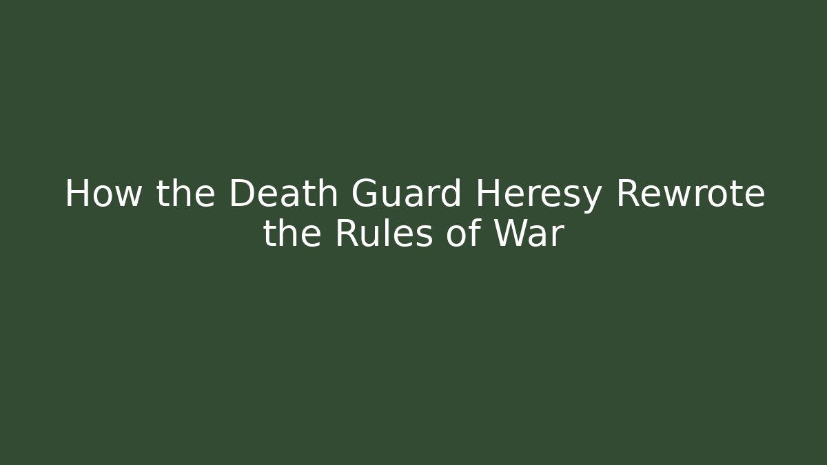 How the Death Guard Heresy Rewrote the Rules of War - Critter Realm