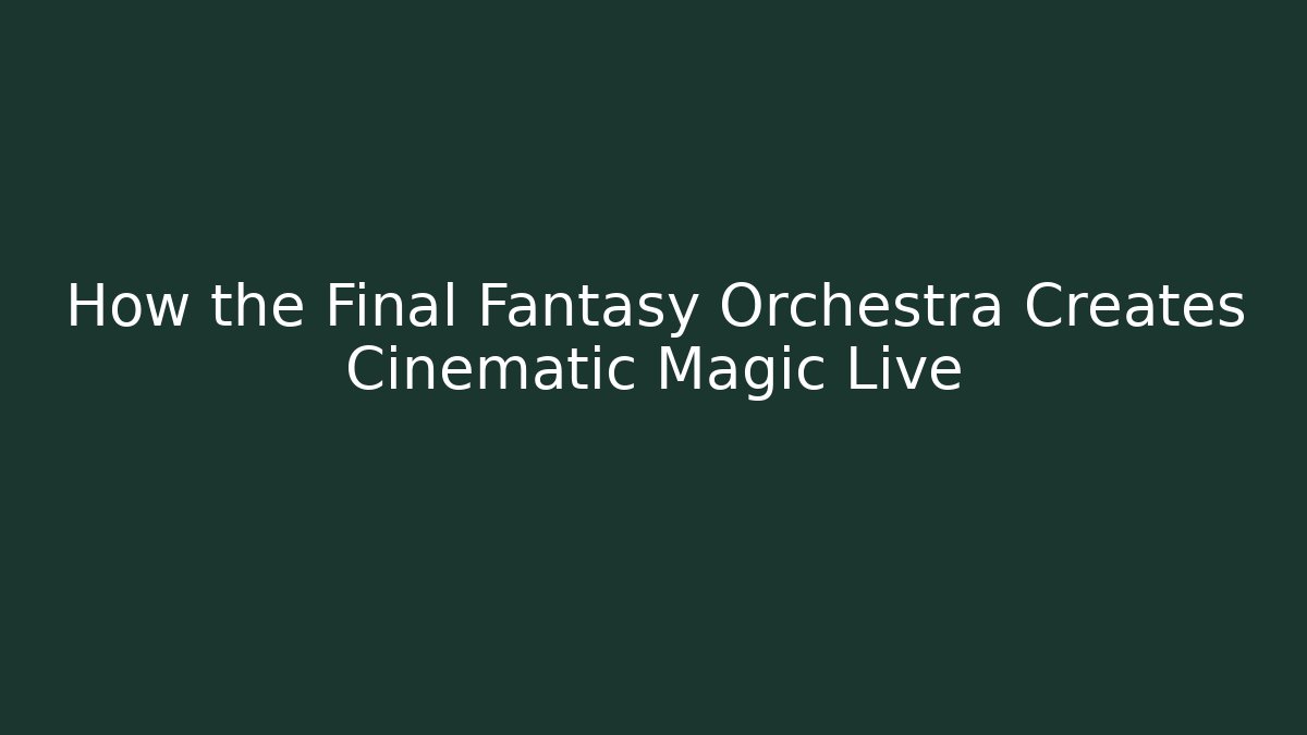 How the Final Fantasy Orchestra Creates Cinematic Magic Live
