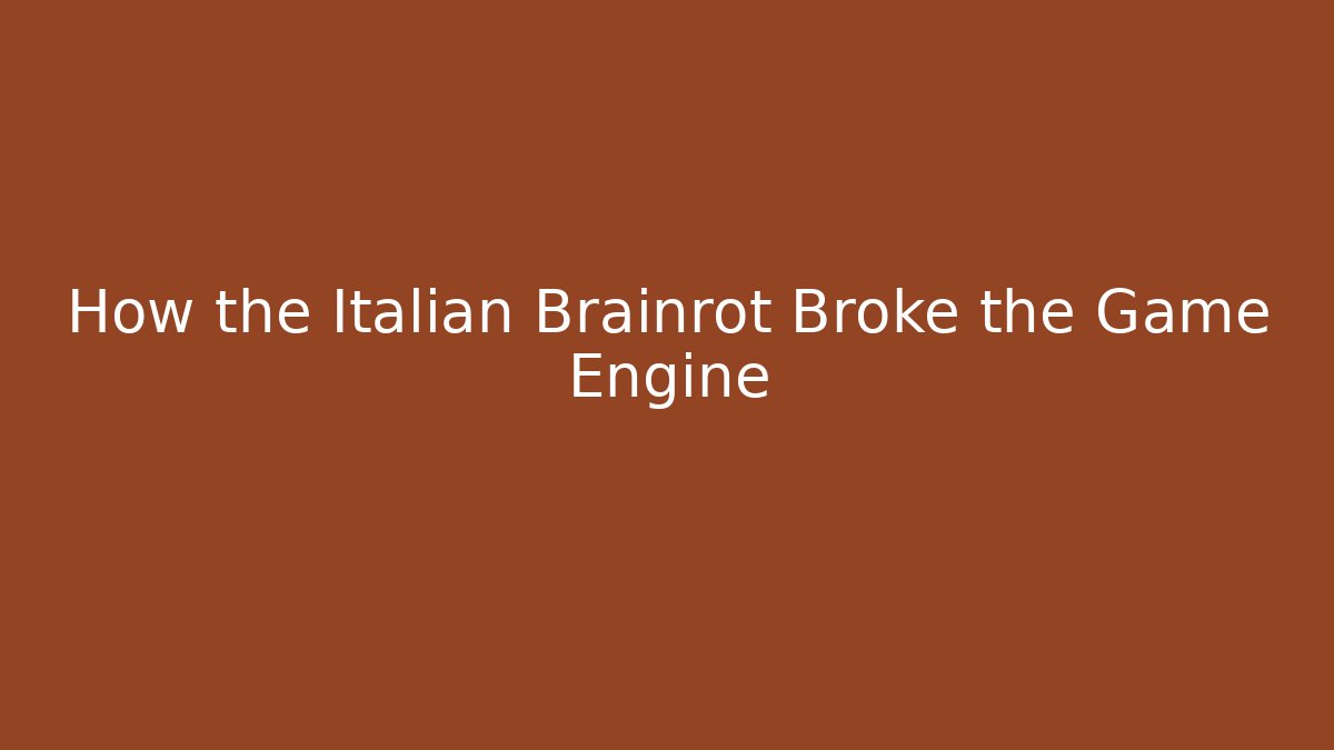 How the Italian Brainrot Broke the Game Engine - Critter Realm